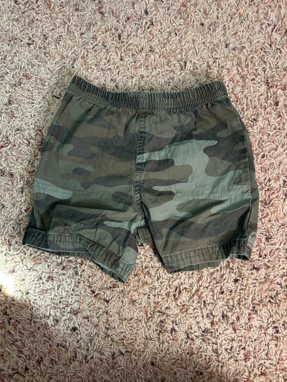 Camo Print Elastic Waist Shorts